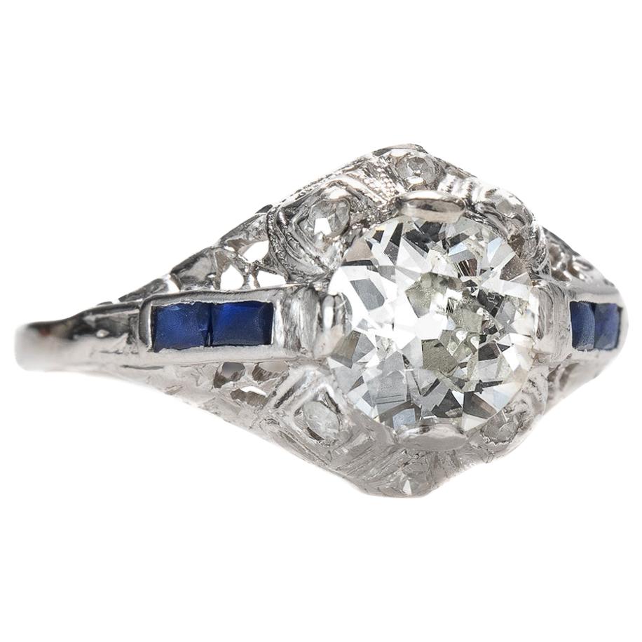 1920s 1.04 Carat Old Mine Diamond Engagement Ring