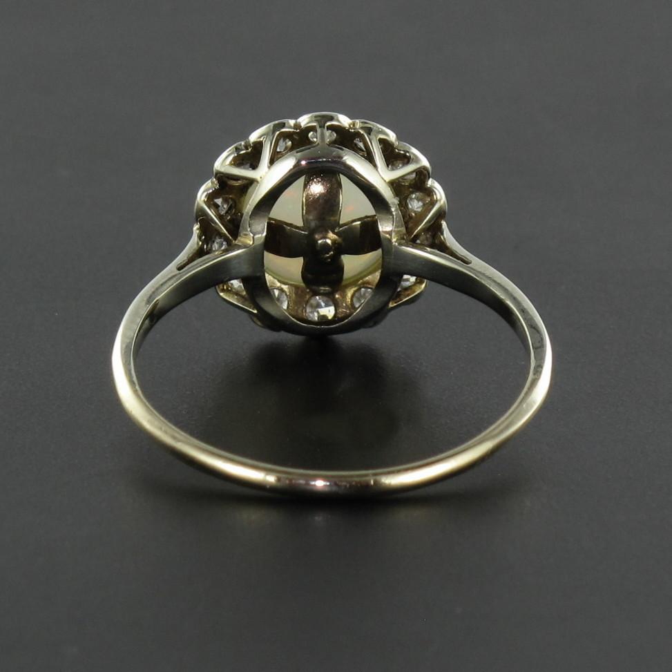 1920s 1.20 Carat Opal Diamonds Platinum Daisy Ring 6