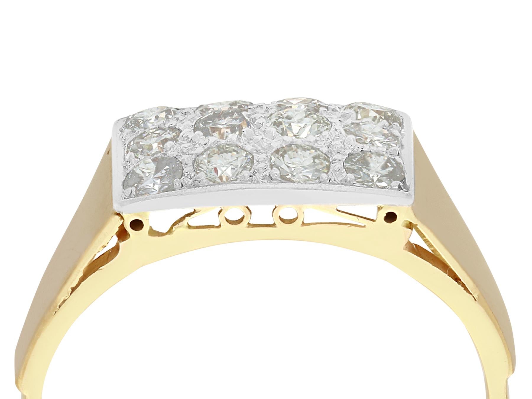 An impressive antique 1.28 carat diamond and 18 karat yellow gold, 18 karat white gold set gent's dress ring; part of our diverse gent's antique jewelry collections.

This fine and impressive antique gent's diamond ring has been crafted in 18k