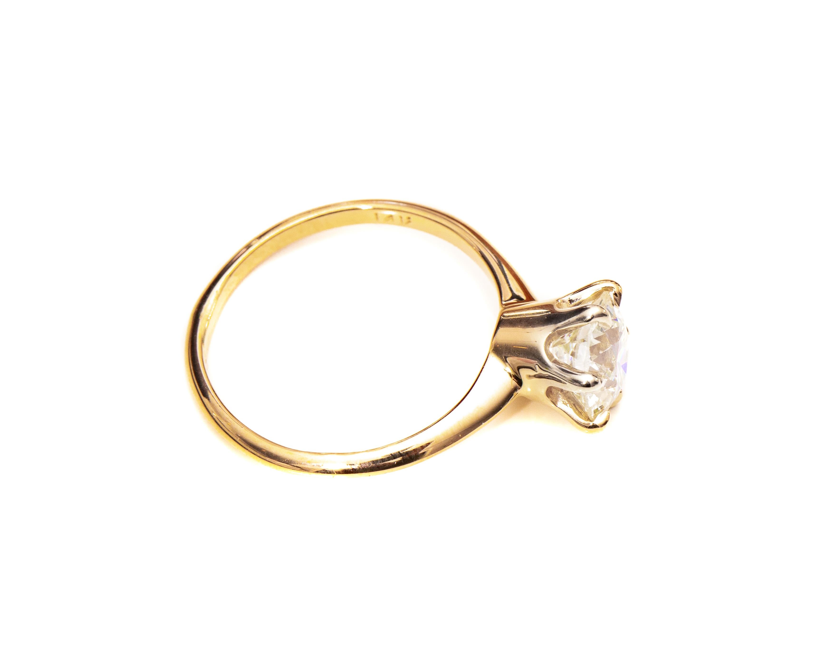 Art Deco 1920s 1.29 Carat Old European Diamond Engagement Ring