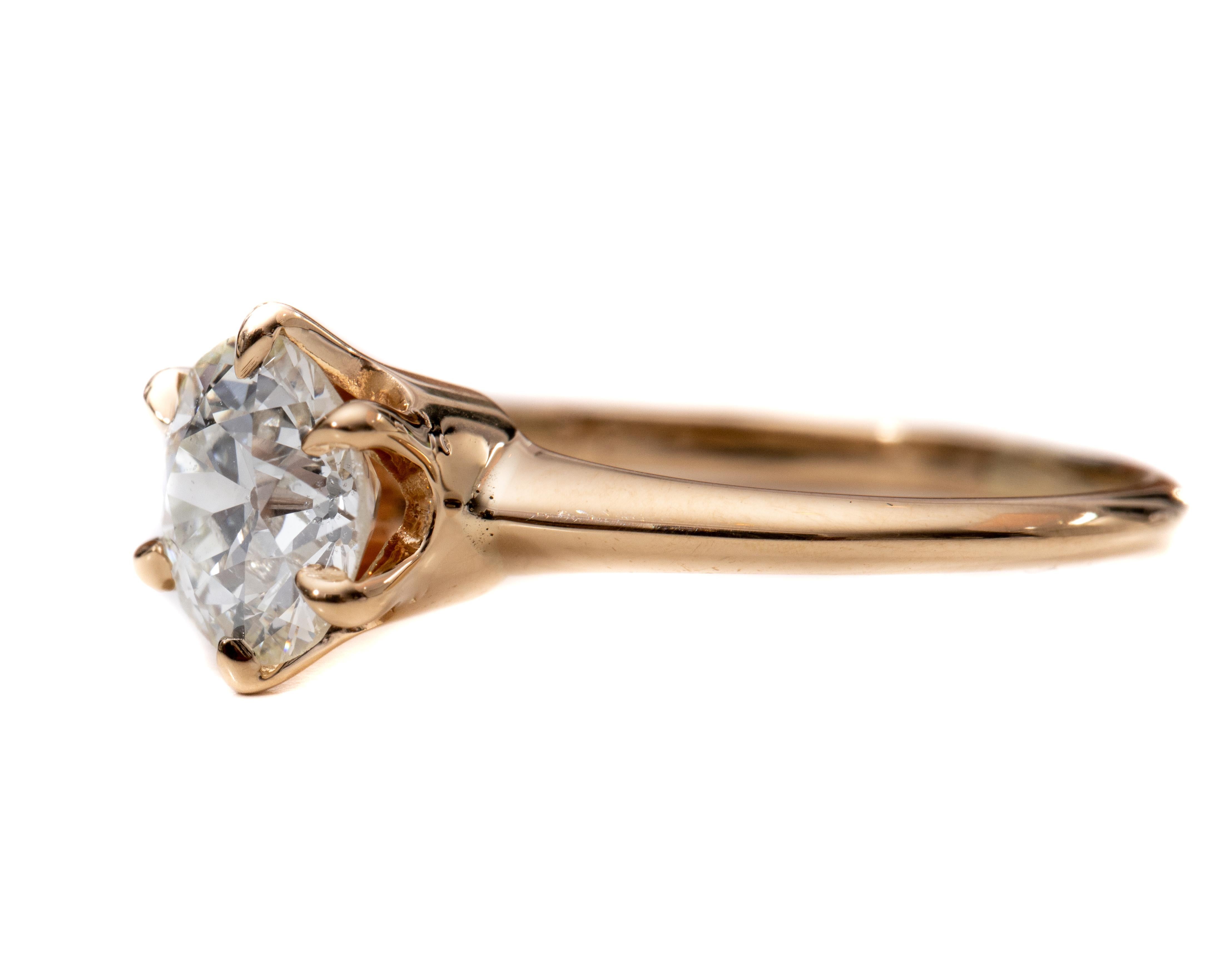 Women's 1920s 1.29 Carat Old European Diamond Engagement Ring