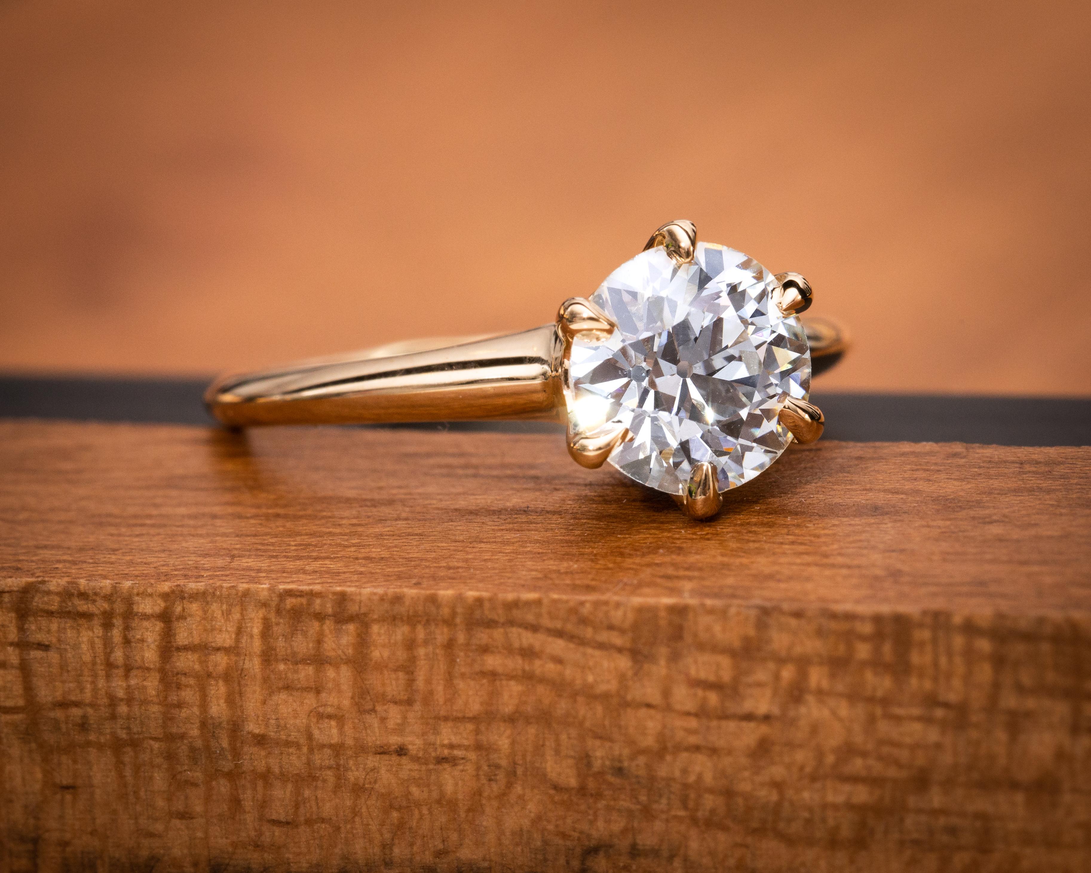 1920s 1.29 Carat Old European Diamond Engagement Ring 1