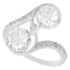 Bague de fiançailles torsadée en platine et diamants de 1,46 carat, années 1920