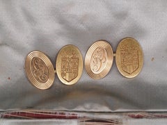 1920s 14K Yellow Gold Royal Shield Tiffany & Co Cufflinks