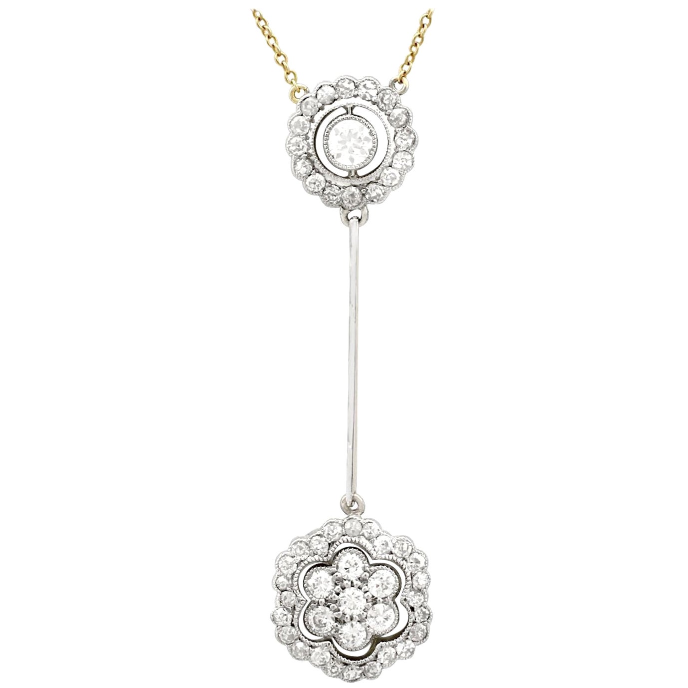 Collar de oro amarillo y diamantes de 1,65 quilates de los años 20
