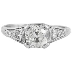 Antique 1920s-1930s Filigree with 1.80 Round Diamond Engagement Ring