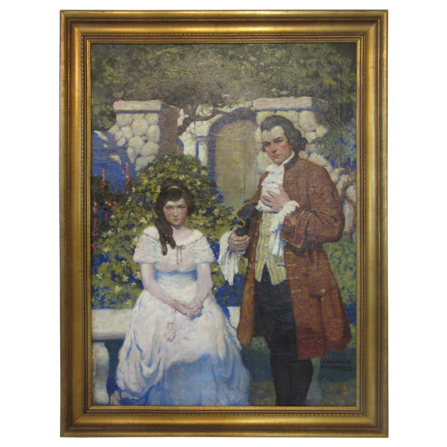 1920s-1930s Illustration Oil Painting by George Giguere