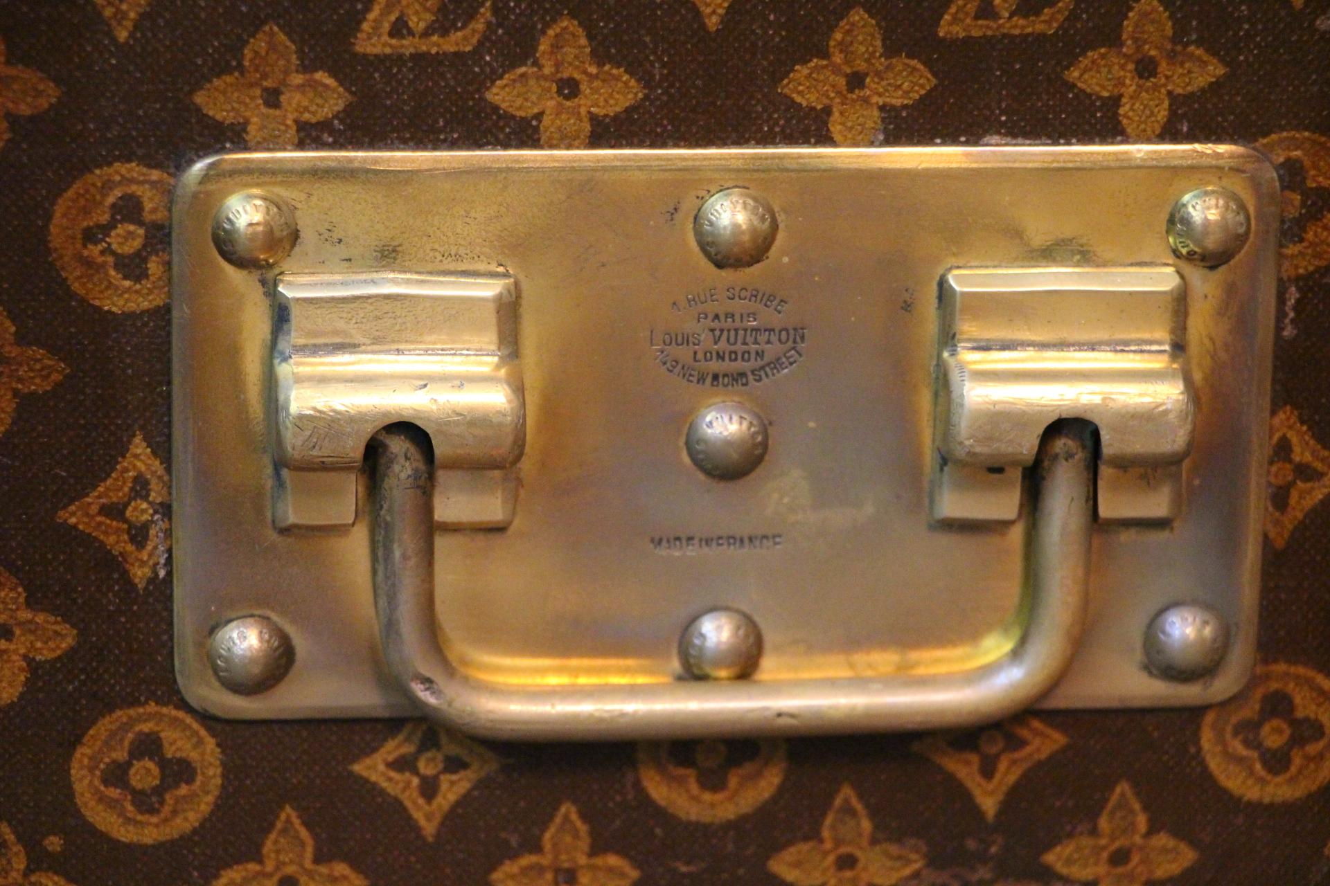 Malle à vapeur Louis Vuitton des années 1920-1930 avec monogramme, 80 cm en vente 4