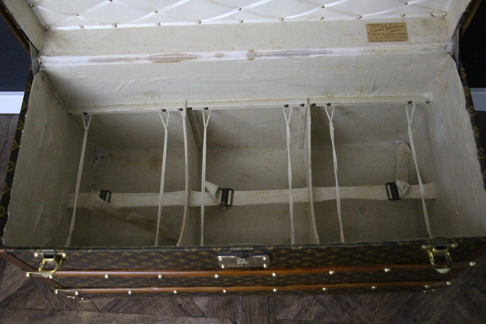 1920's-1930's Louis Vuitton Trunk in Monogram, 80 cm Louis Vuitton Steamer Trunk 3