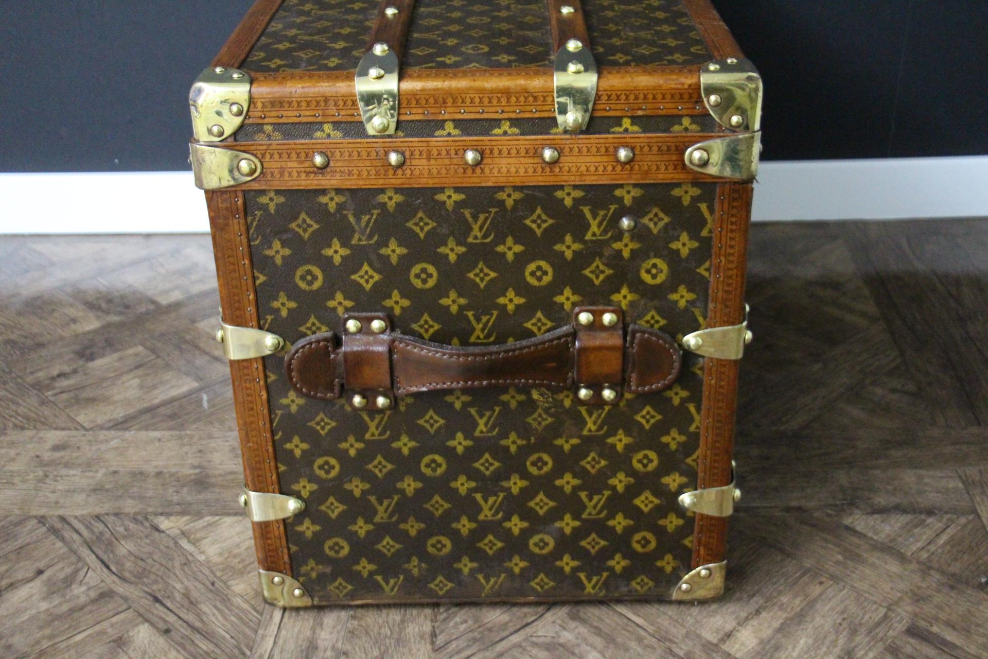 French 1920's-1930's Louis Vuitton Trunk in Monogram, 80 cm Louis Vuitton Steamer Trunk