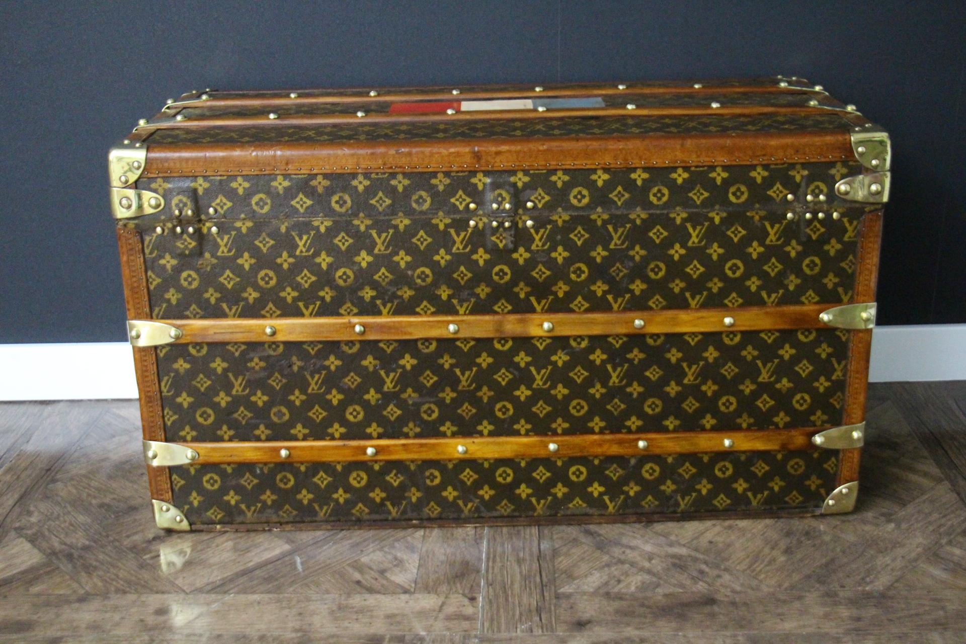 Early 20th Century 1920's-1930's Louis Vuitton Trunk in Monogram, 80 cm Louis Vuitton Steamer Trunk