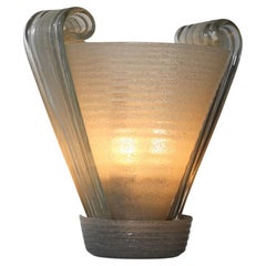 1920s-1930s Murano glass wall lamp, Seguso style, in pulegoso glass