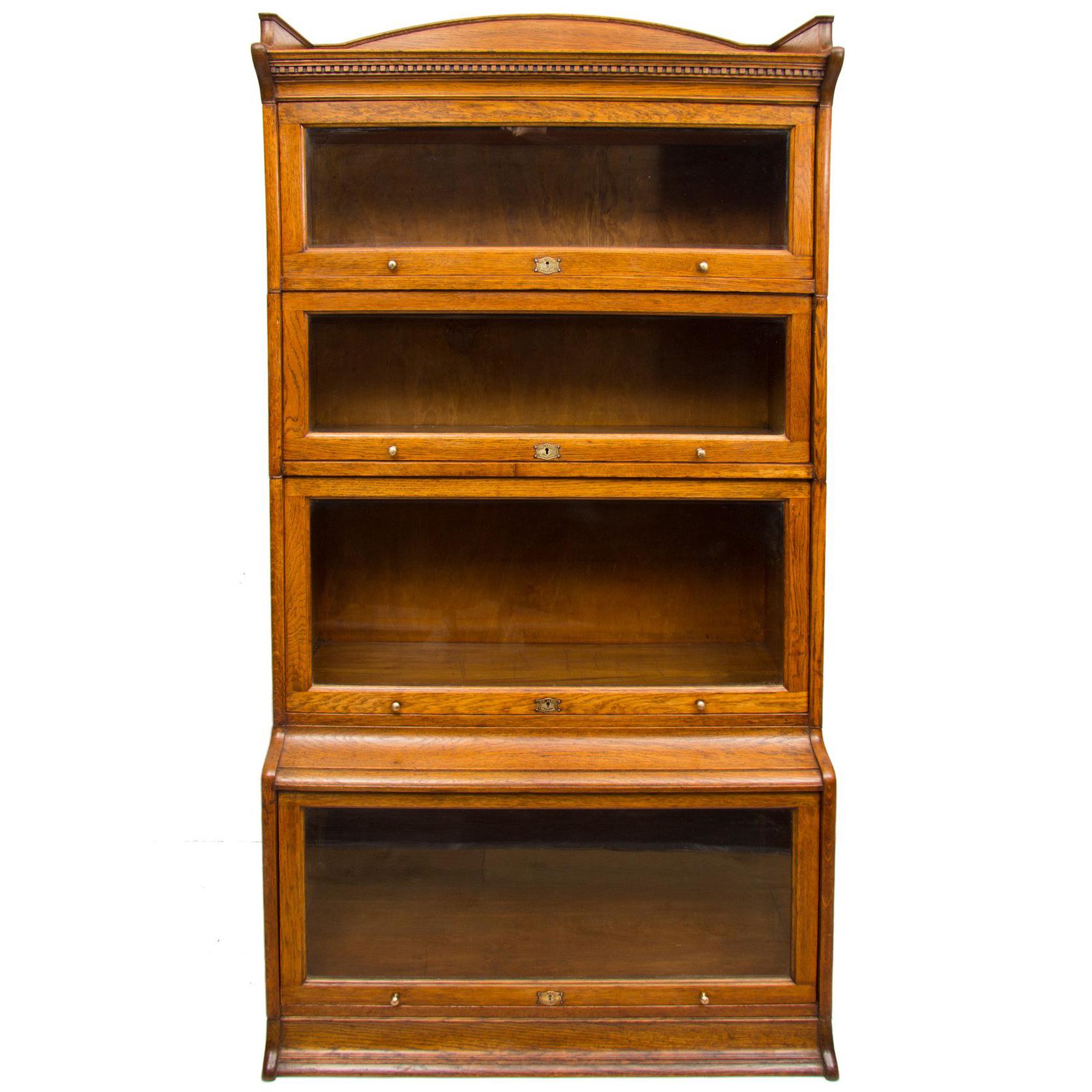 1920s-1930s Oak Stacking Bookcase by Harris Lebus