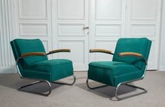 Década de 1920-1930 Pareja de tumbonas estilo Bauhaus de Mücke & Melder