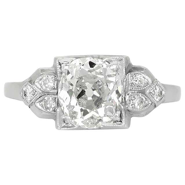 1920s-1930s GIA Platinum with Diamond Engagement Ring For Sale at ...