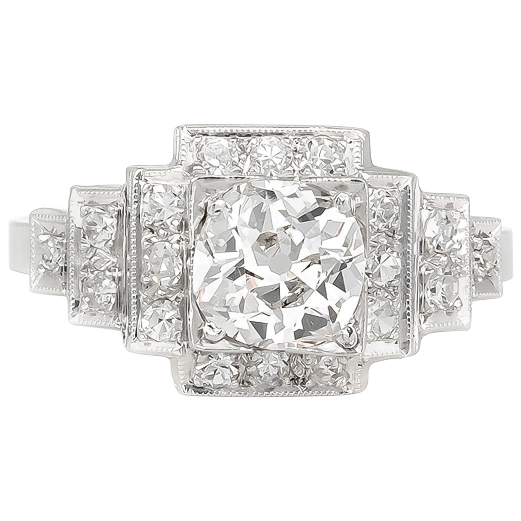 1920s-1930s Pyramid Style Setting Diamond Engagement Ring