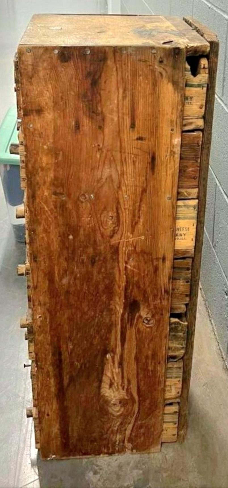 1920s 21 box apothecary cabinet In Distressed Condition For Sale In Waxahachie, TX