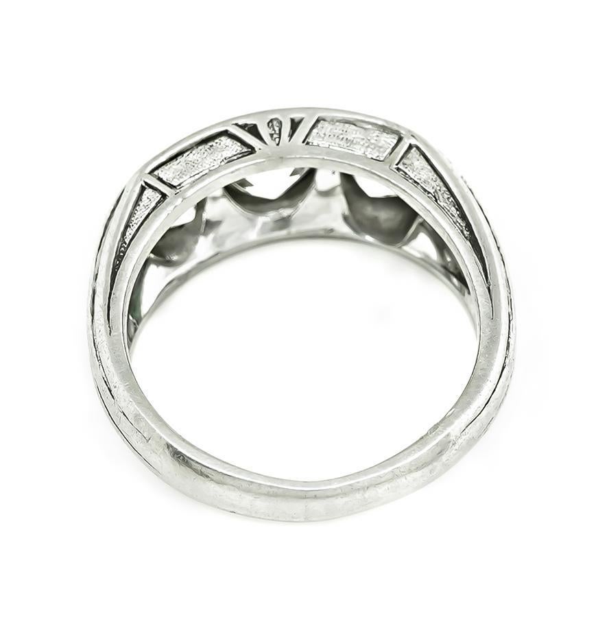 Old Mine Cut 1920s 2.50ct Diamond Platinum Men's Ring For Sale