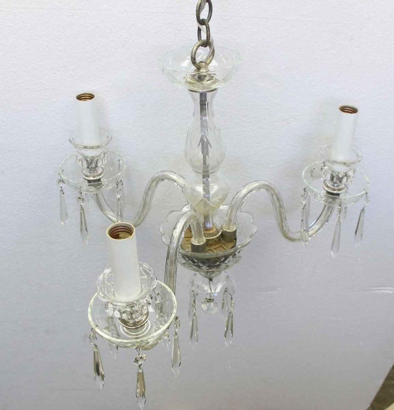 Traditional Petite 3 Arm Clear Crystal Chandelier