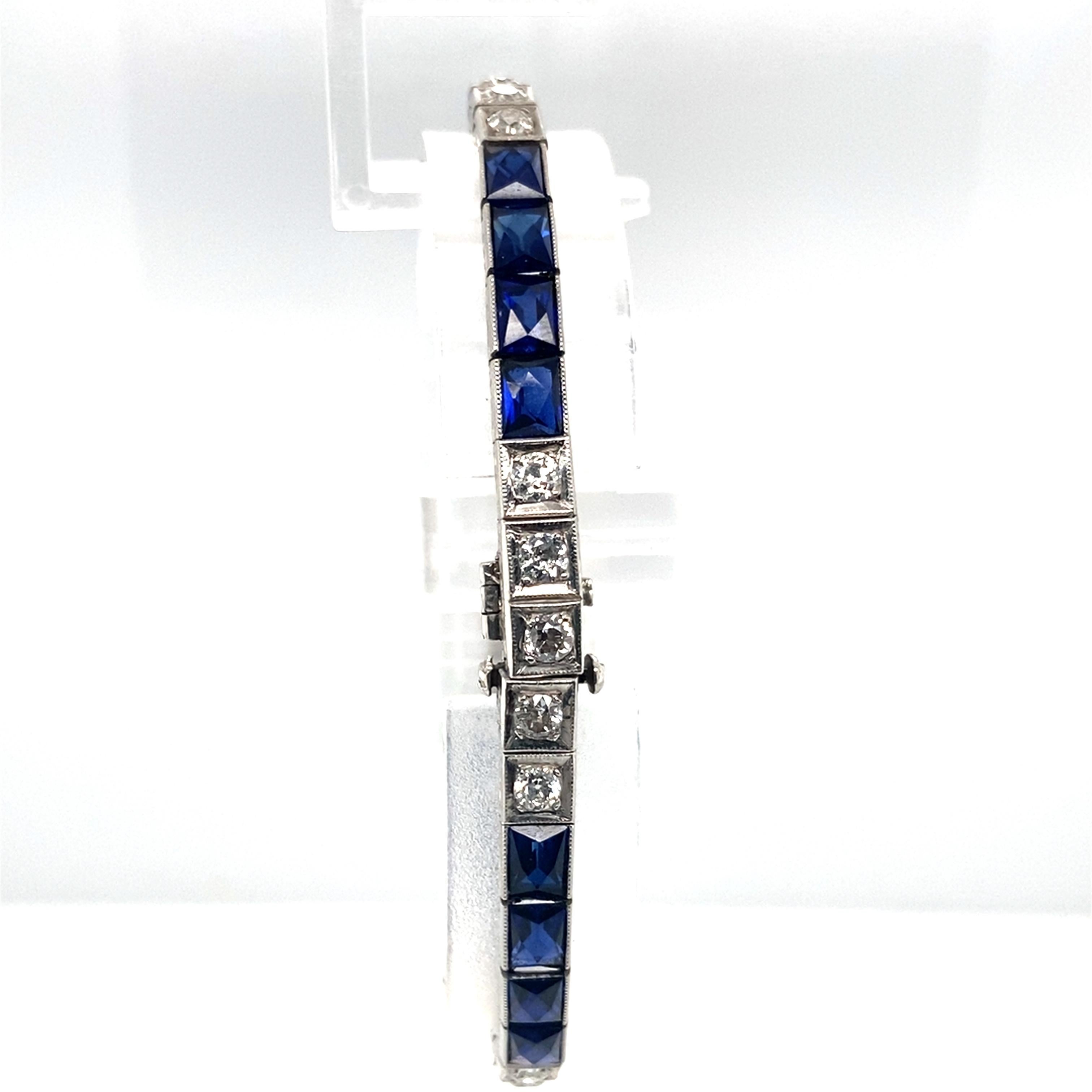 Art Deco 1920s 3 Carat Diamond Bracelet in Platinum
