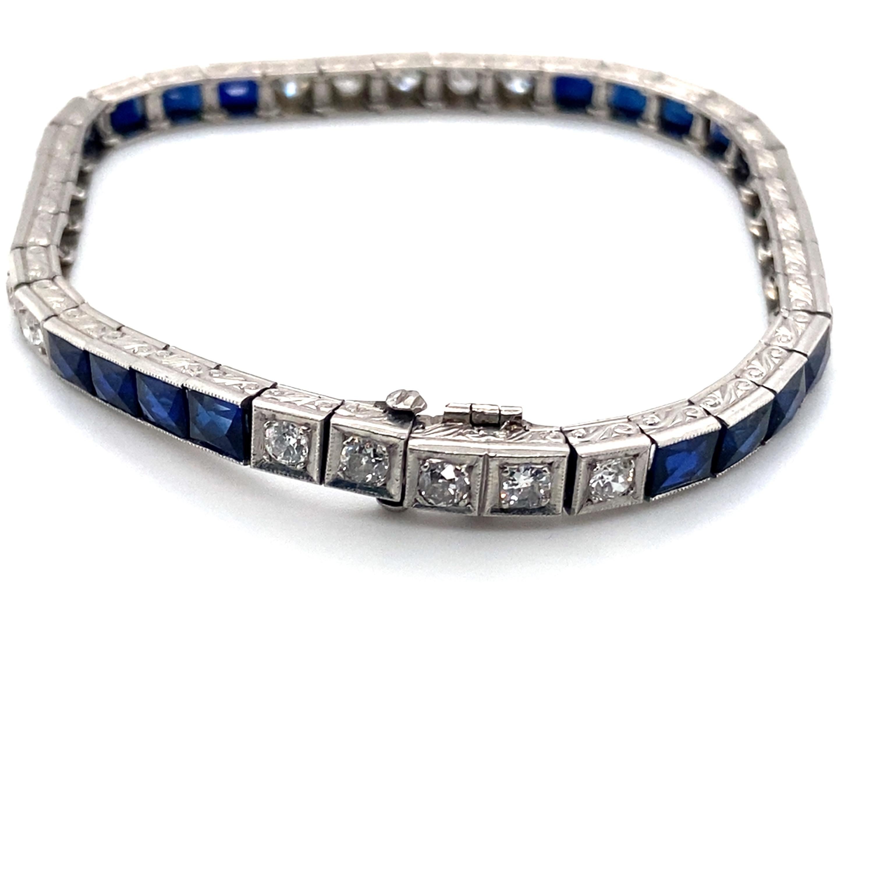 1920s 3 Carat Diamond Bracelet in Platinum 2