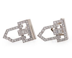 1920s 3 Carat Total Diamond Platinum Fur Clips