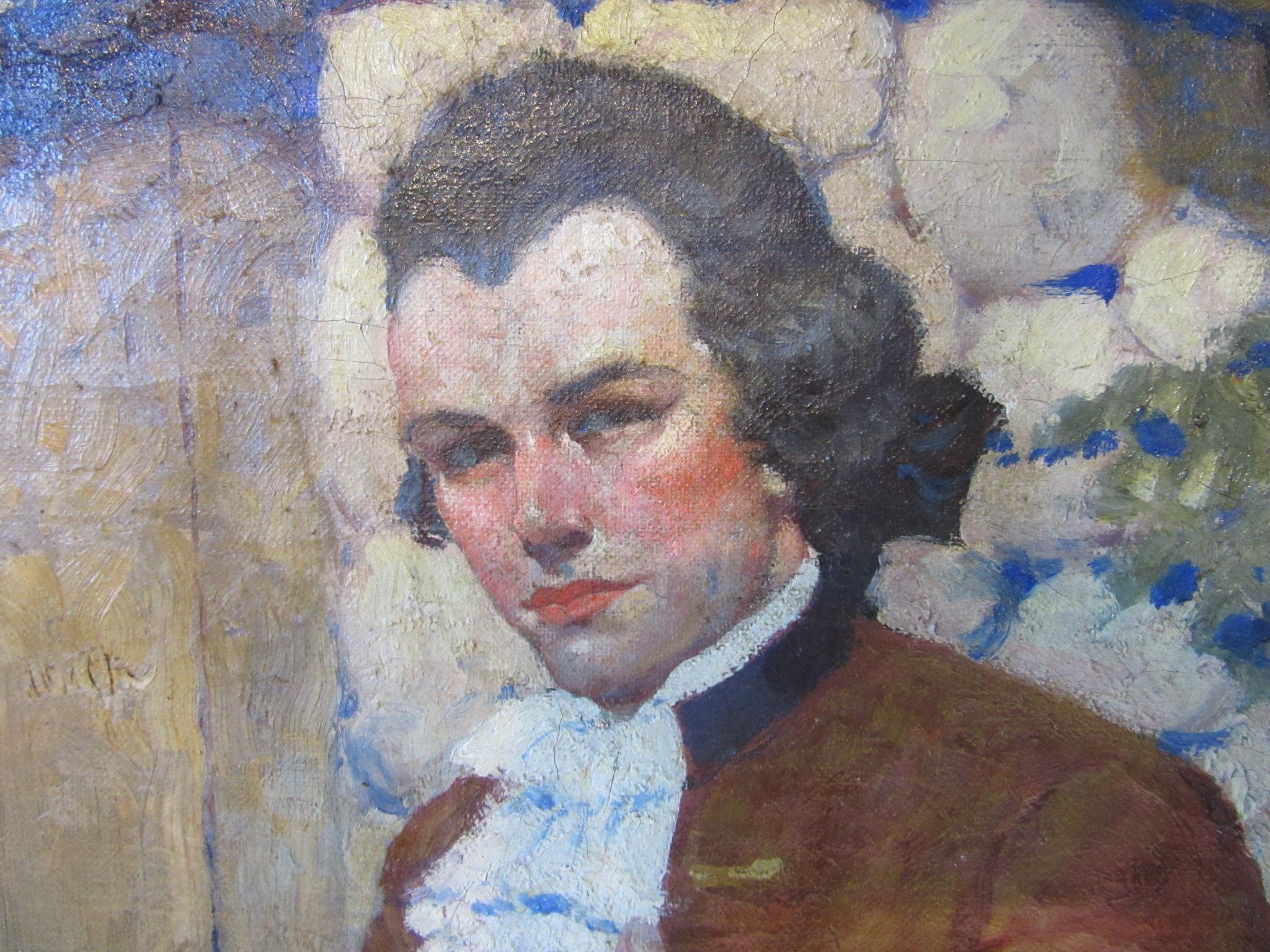 1920s-1930s Illustration Oil Painting by George Giguere In Good Condition In Cincinnati, OH