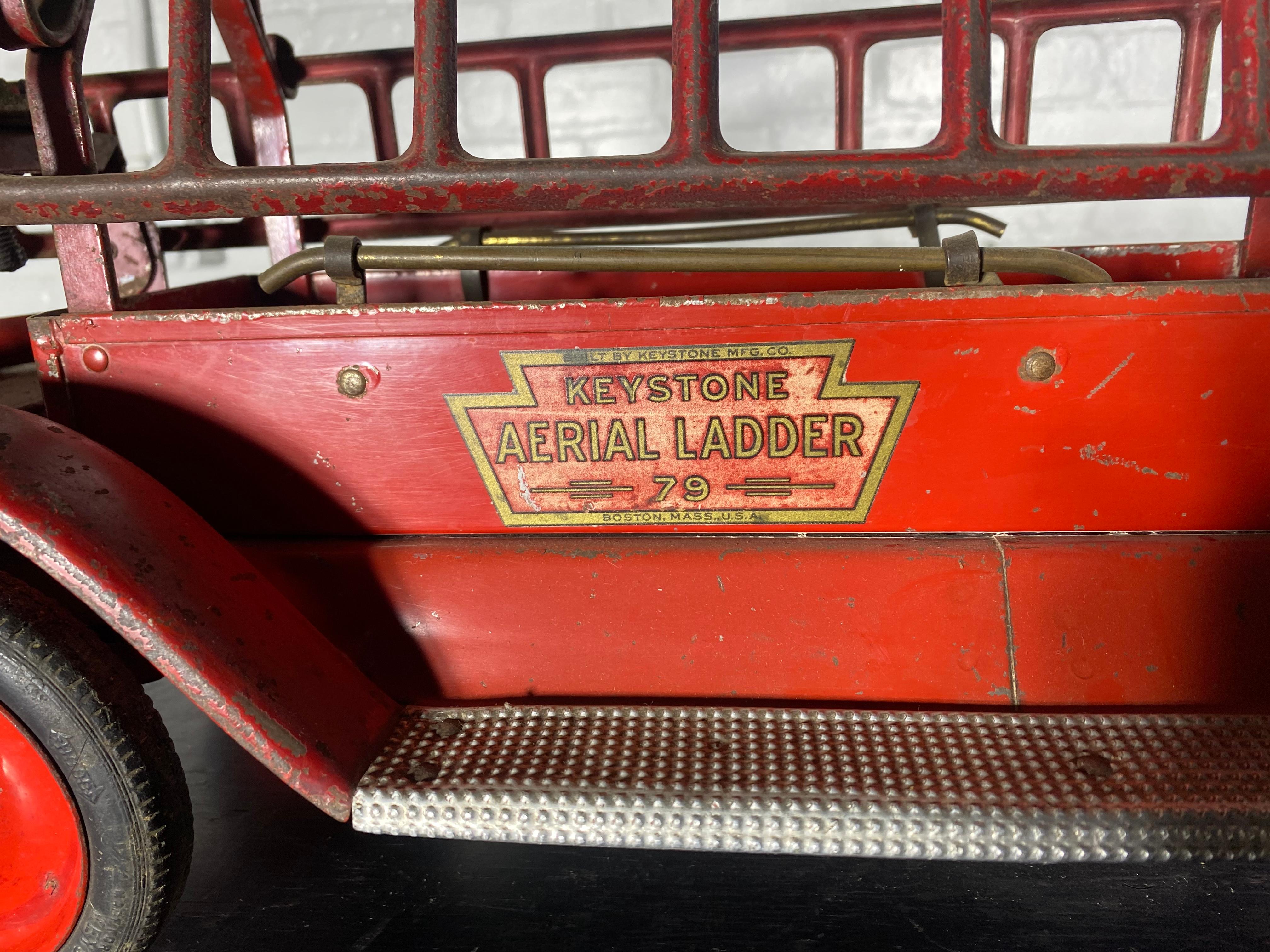 1920S / 30S kEYSTONE Pressed steel Fire Truck Ariel Ladder 79,  Packard 1