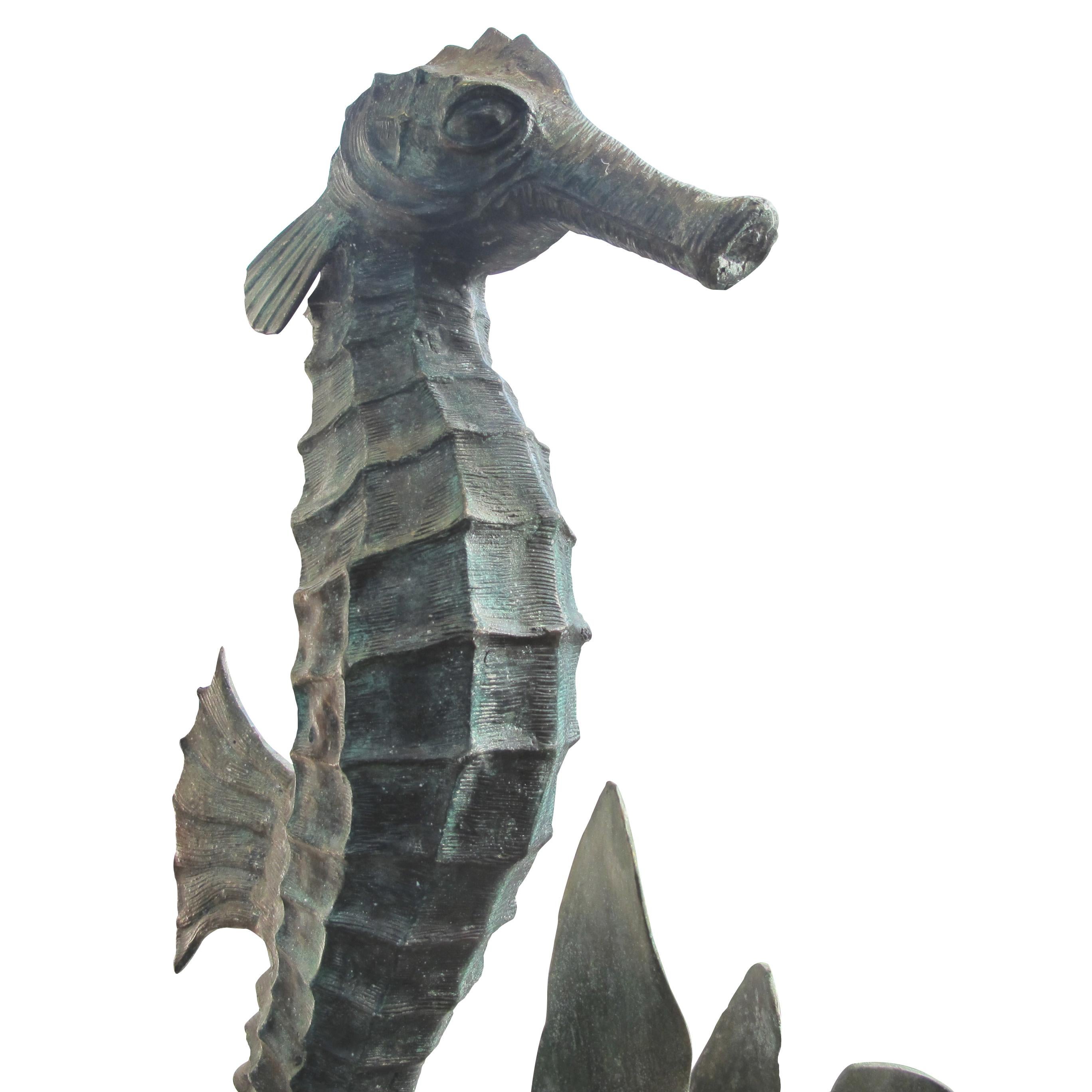 1920s/30s Large French Art Deco Unique Bronze Sculpture of a Sea Horse In Good Condition In London, GB