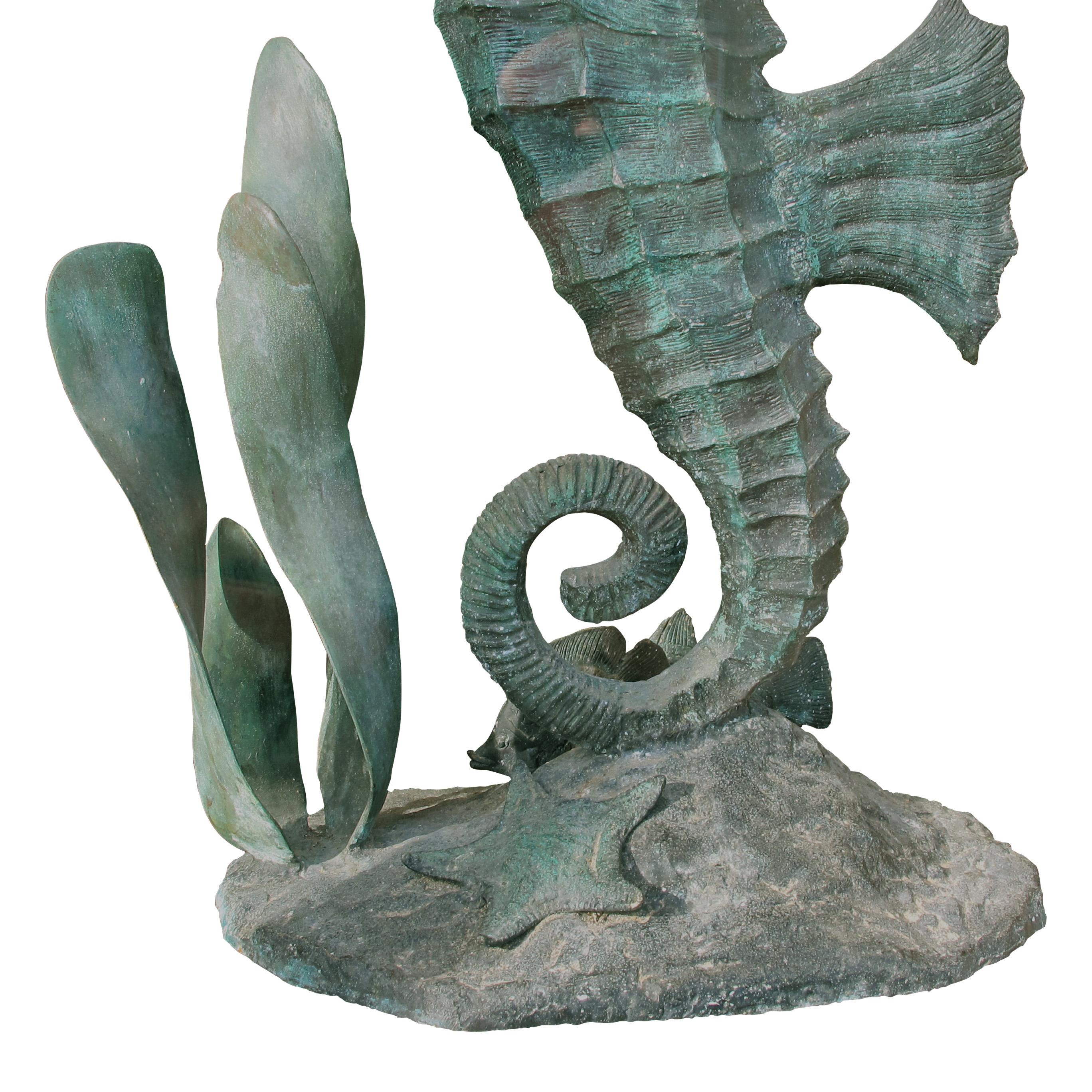1920s/30s Large French Art Deco Unique Bronze Sculpture of a Sea Horse 1