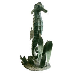 Antique 1920s/30s Large French Art Deco Unique Bronze Sculpture of a Sea Horse