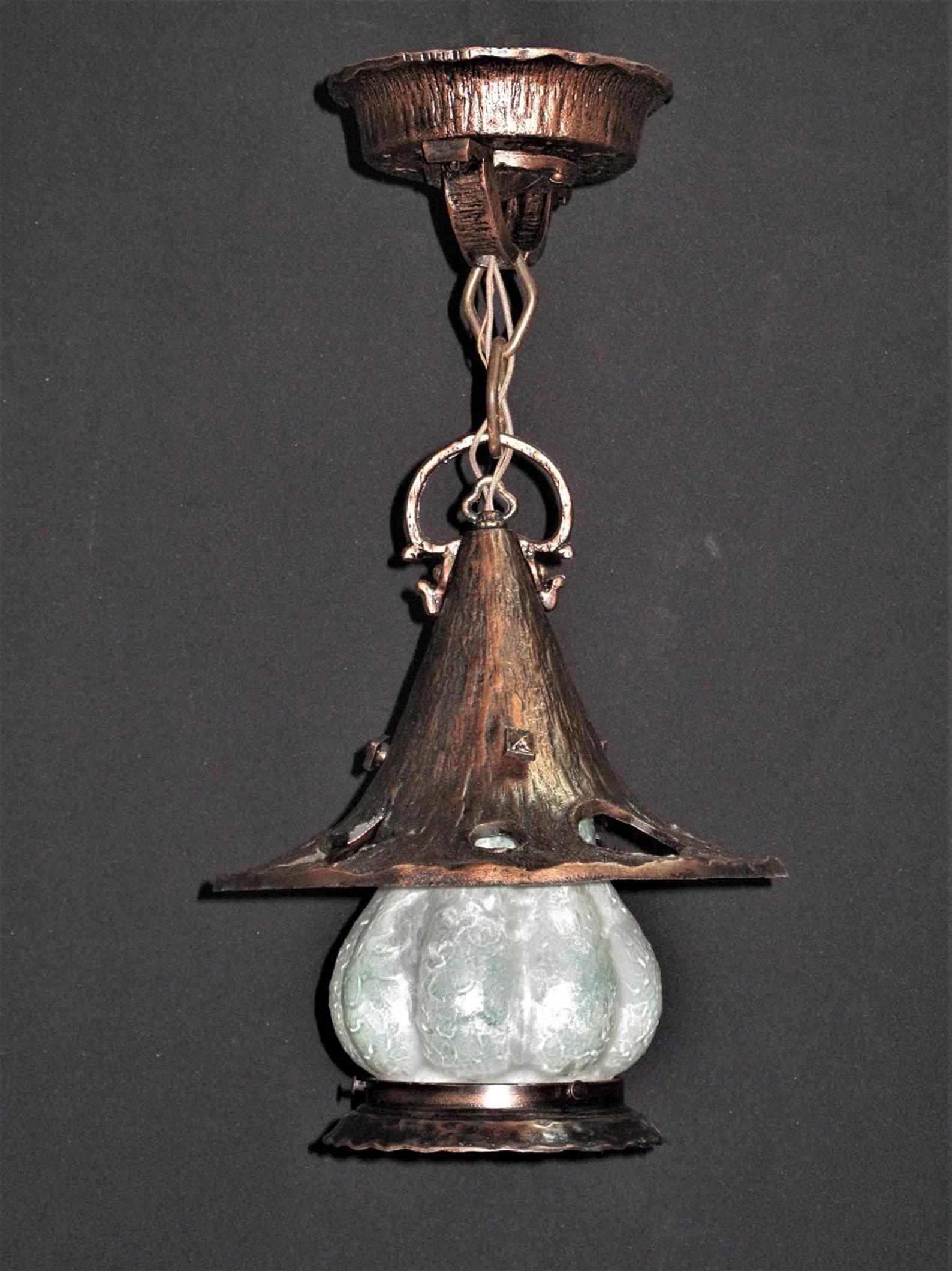 Cast 1920s / 30s Storybook Style Witches Hat Porch Light with Moon Sun & Stars