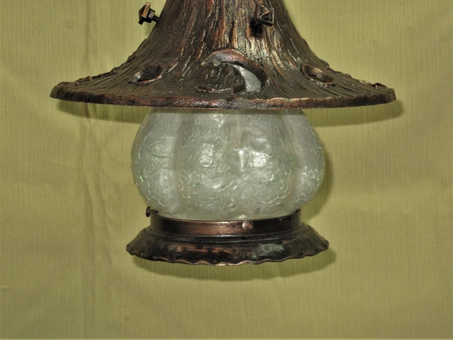 20th Century 1920s / 30s Storybook Style Witches Hat Porch Light with Moon Sun & Stars