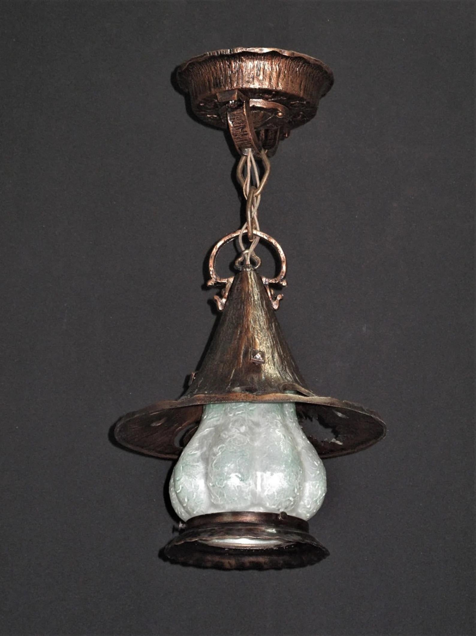 1920s / 30s Storybook Style Witches Hat Porch Light with Moon Sun & Stars 1