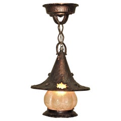 1920s / 30s Storybook Style Witches Hat Porch Light with Moon Sun & Stars