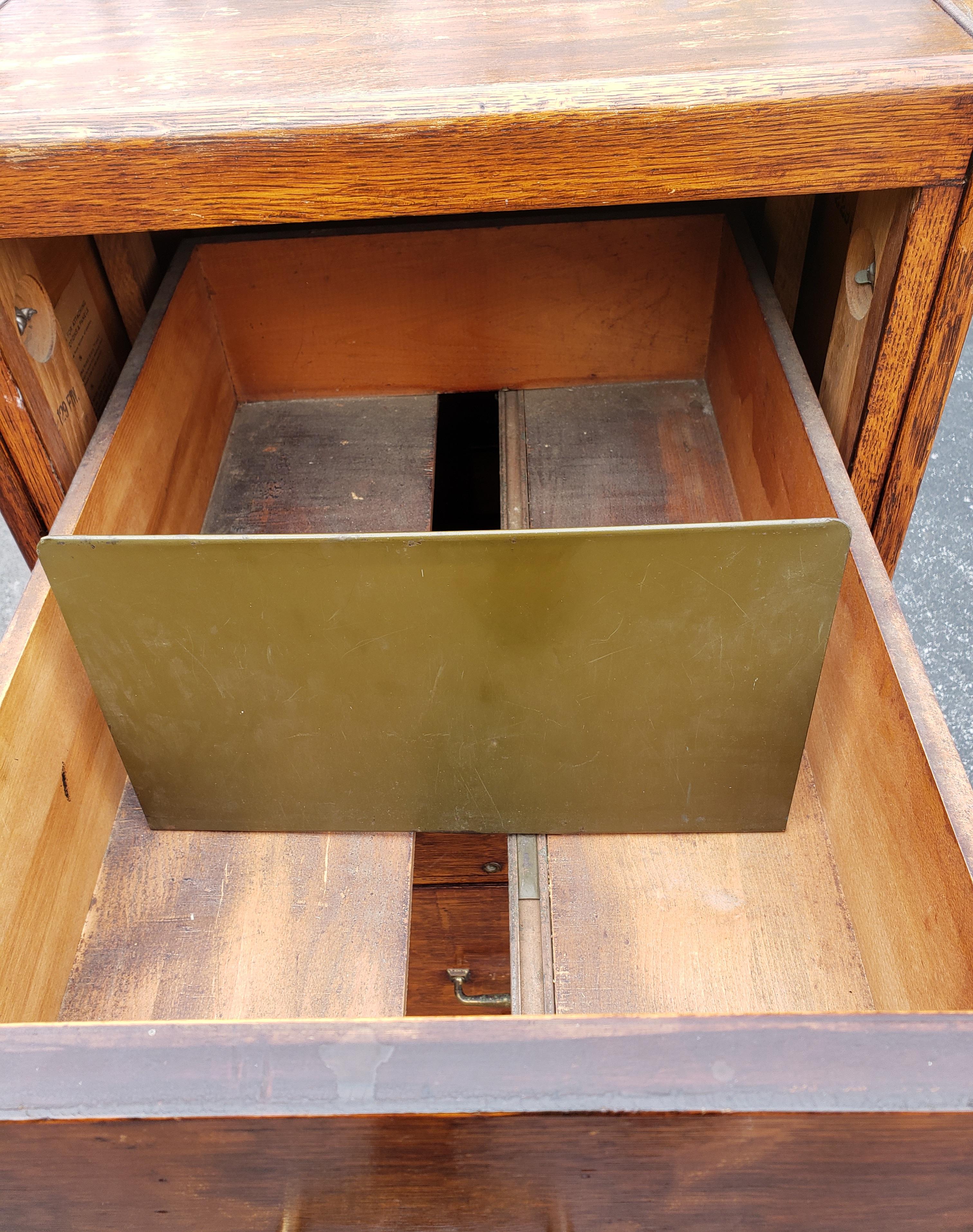 1920s 4-Drawer Solid Oak Filing Cabinet 4