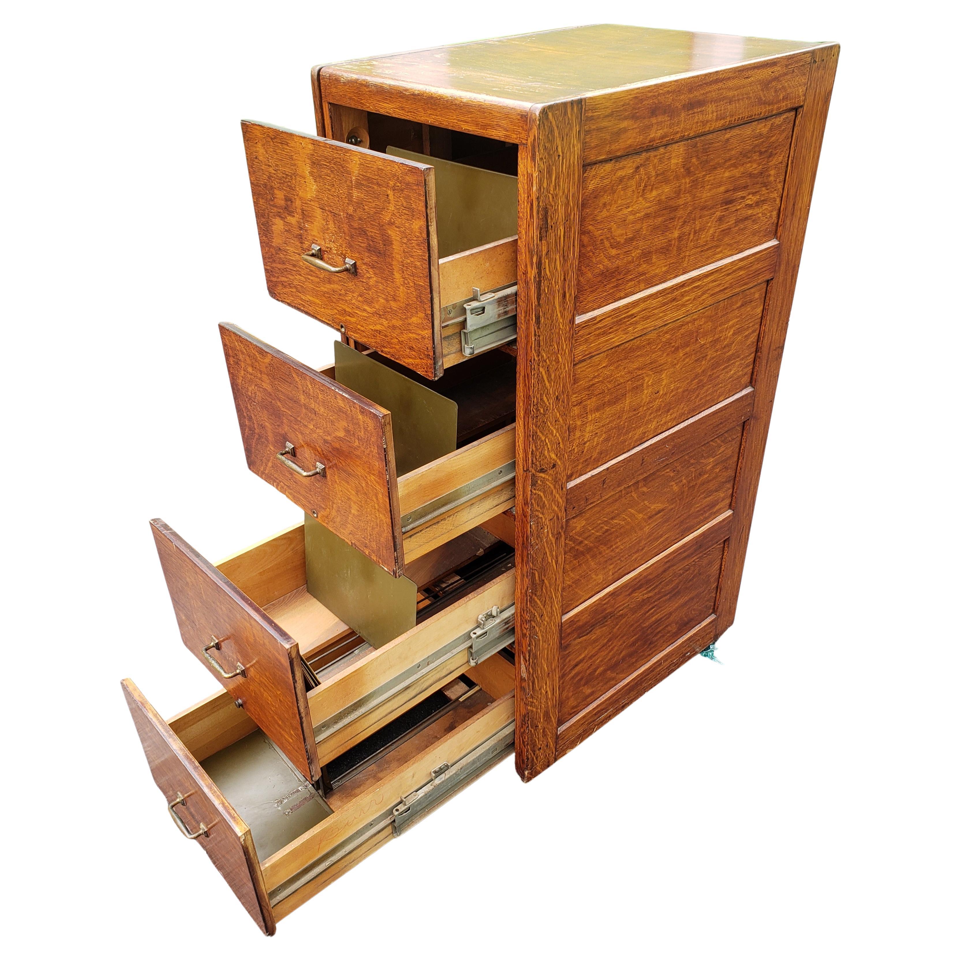 oak 4 drawer file cabinet