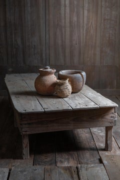 1920s-40s Japanese wabi sabi large low center table, display table or bench