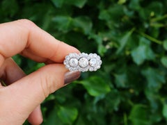 1920s 4.59 Carat Diamond Yellow Gold Platinum Set Cluster Ring