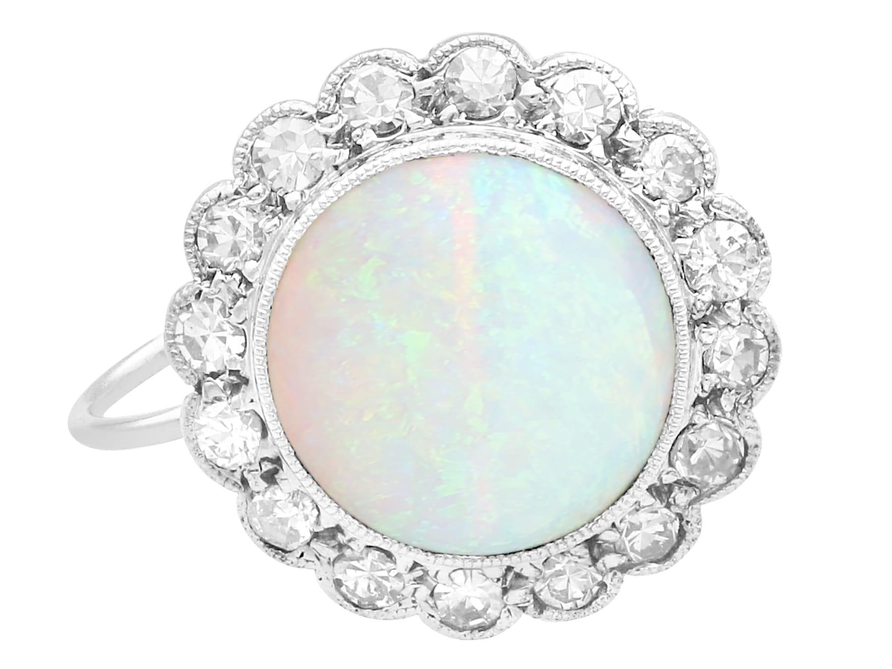1920s 8.18 Carat Opal and Diamond Earring and Pendant Set For Sale 2