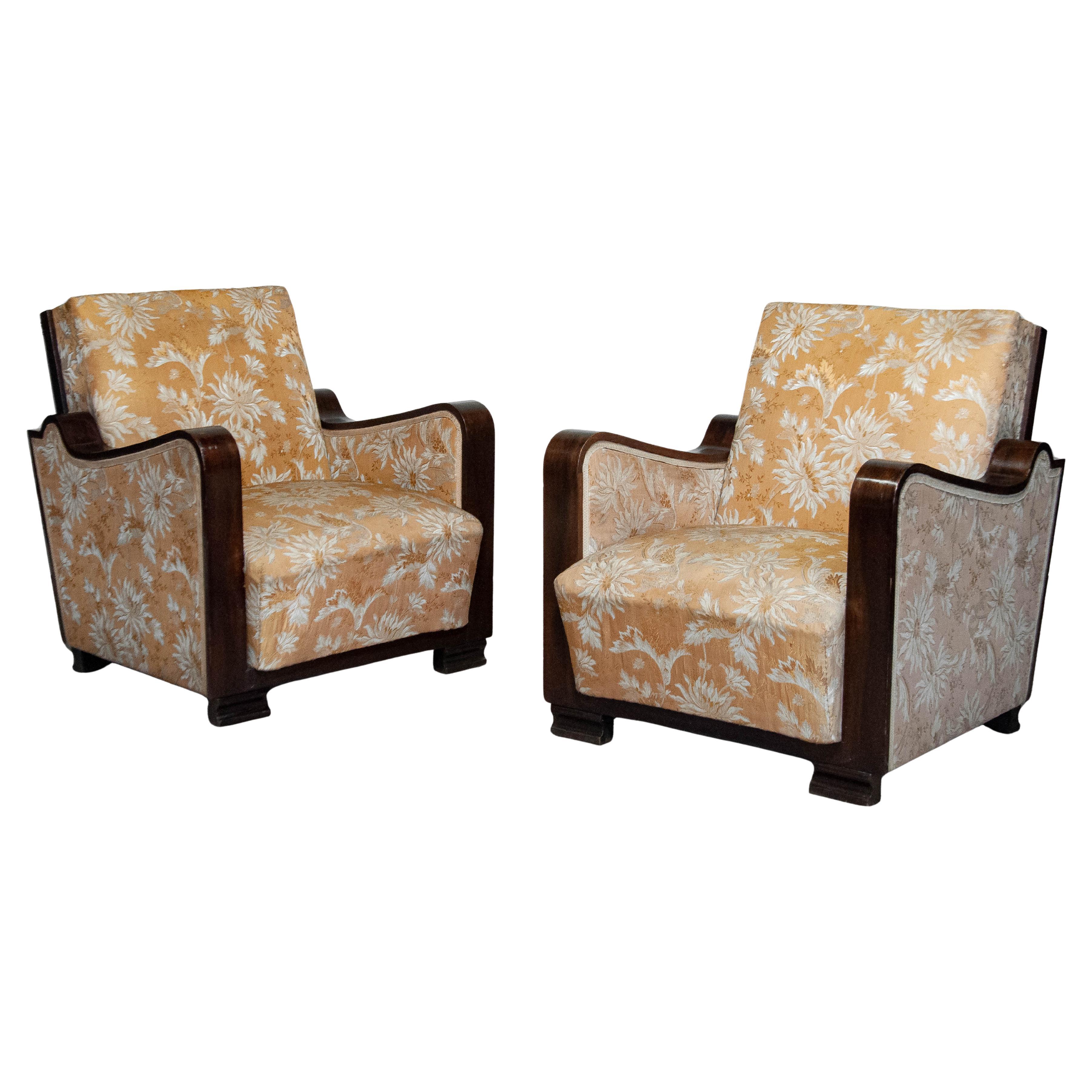 1920s A Pair of  Swedish Art Deco Club Chairs