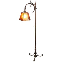1920s Adjustable Floor Lamp with Mica Shade