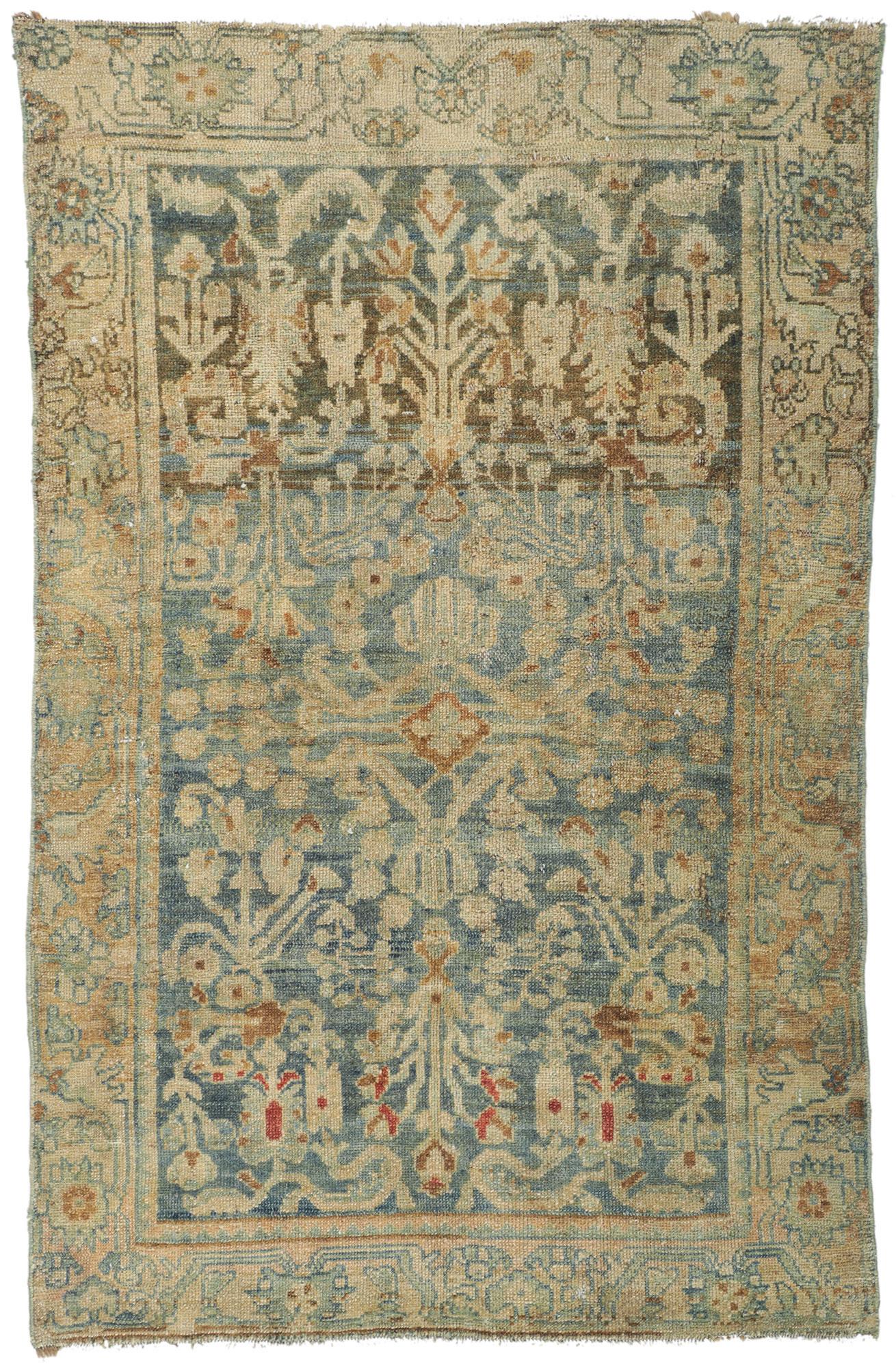 Tappeto persiano Malayer blu egeo del 1920 con stile moderno In condizioni buone in vendita a Dallas, TX