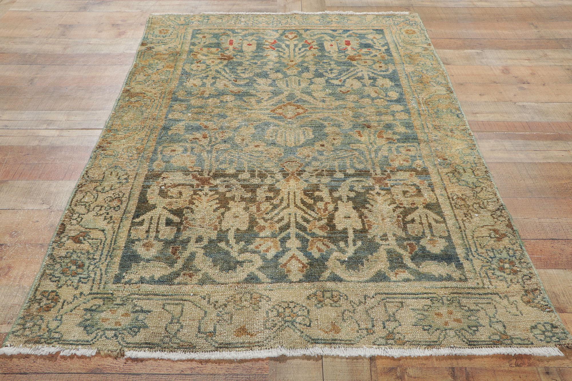 XX secolo Tappeto persiano Malayer blu egeo del 1920 con stile moderno in vendita