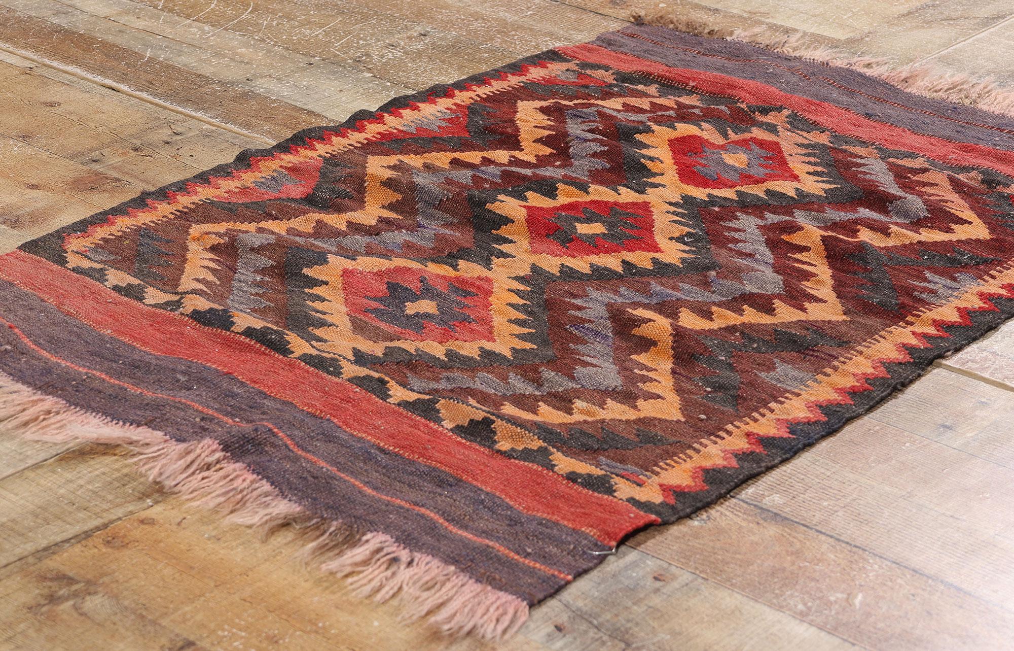 Laine Tapis Kilim afghan tissé à plat des années 1920 en vente