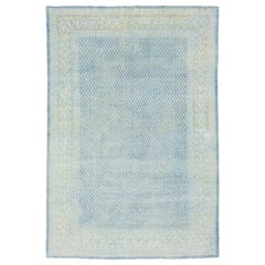 1920er Jahre Allover Blau Antiker Persischer Täbris Wollteppich