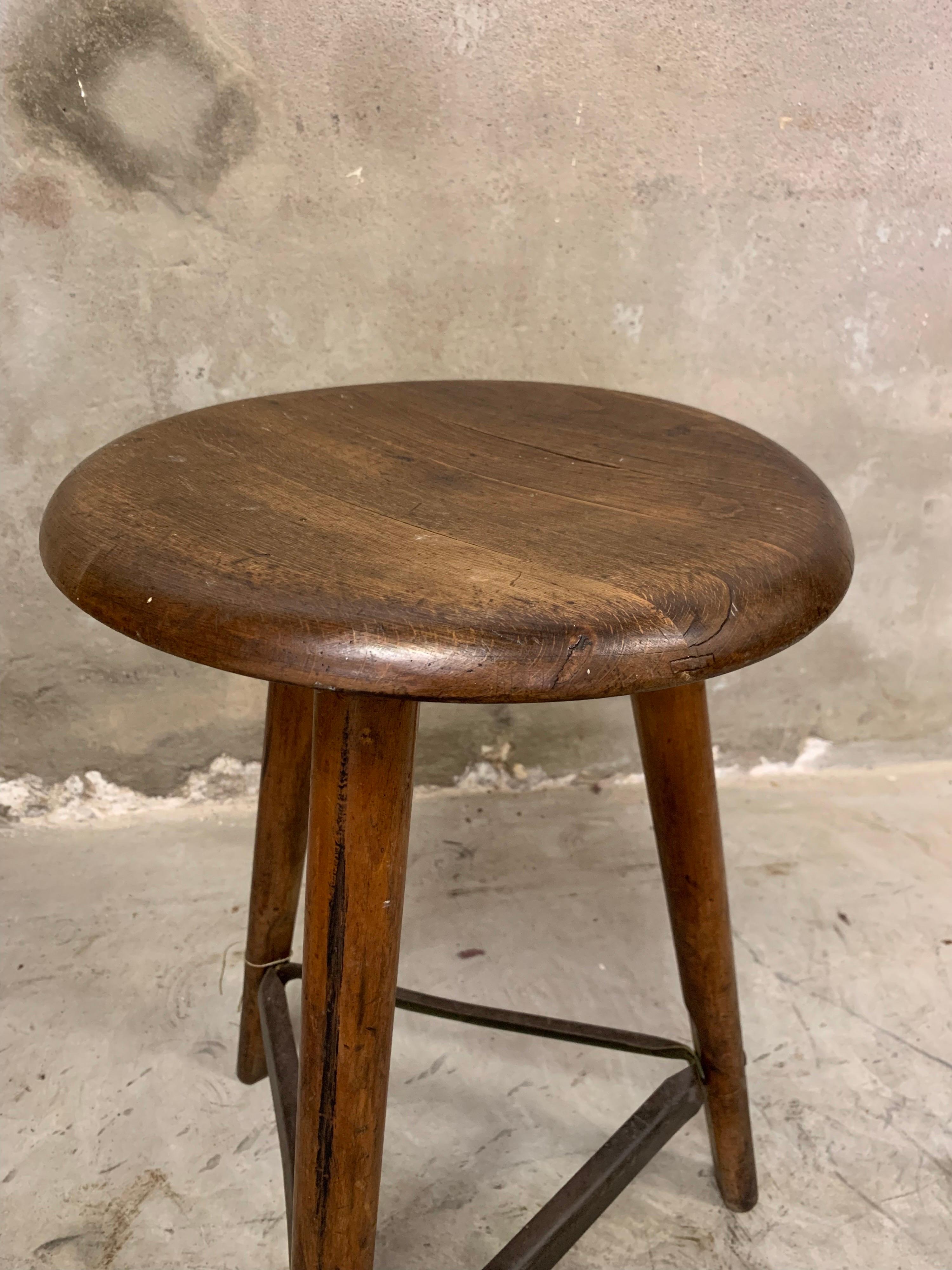 Very nice and in good condition original Ama stool from Germany, wood with partly metal frame. Seat height 60 cm. Diameter 34 cm. Marked AmA on the bottom of the seat.

From the 1920s/30s. Clean and treated. Nice item for the enthusiast!