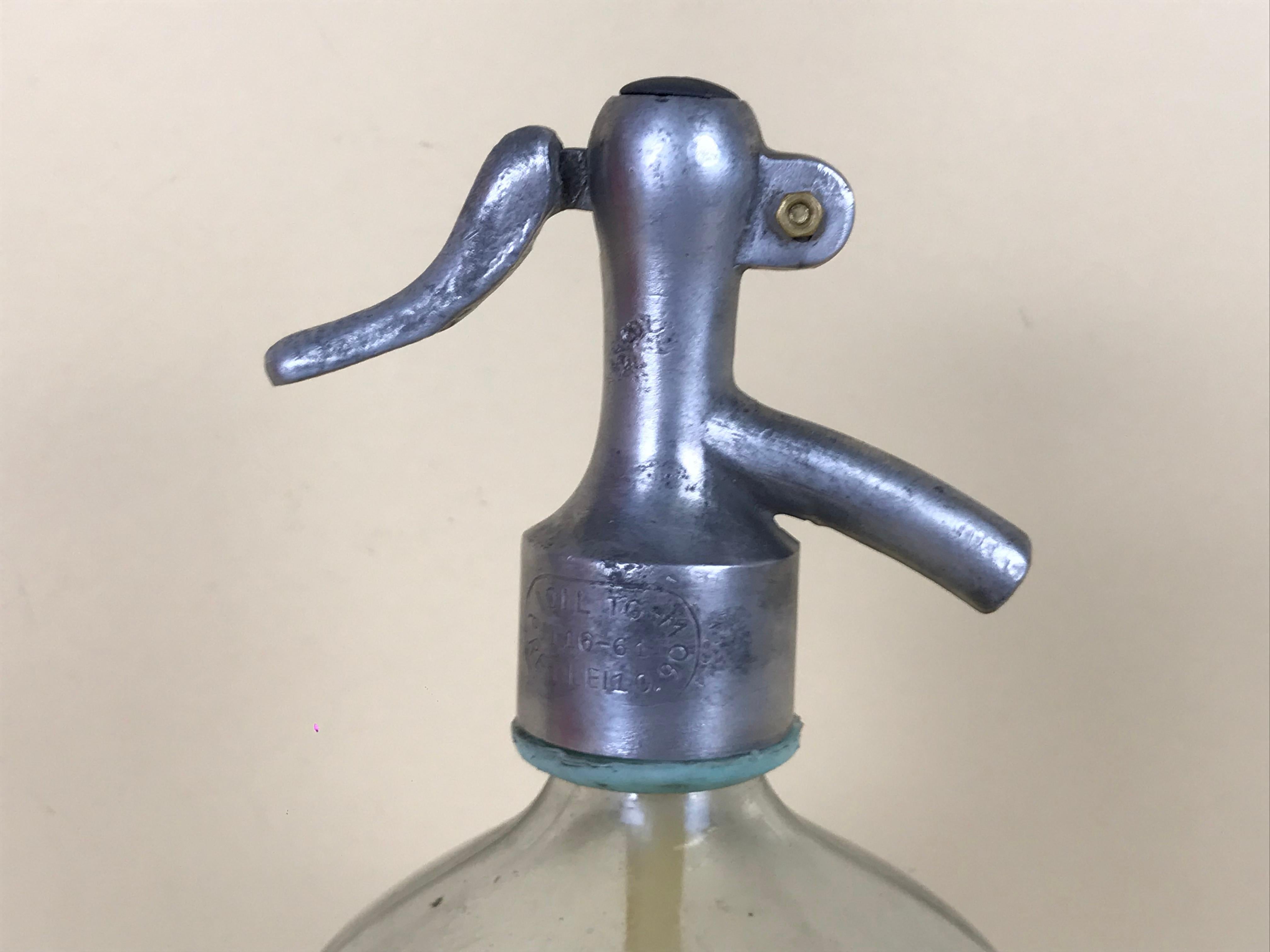 1920s American Advertising Glass Syphon Coca-Cola Acid Etched Bar Bottle Seltzer (amerikanisch) im Angebot