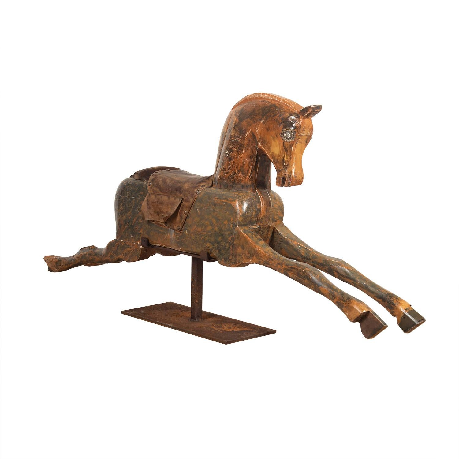 vintage wooden carousel horse