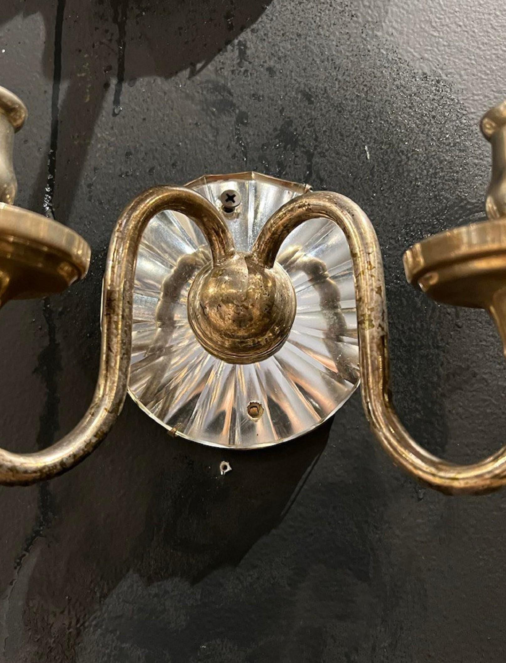 1920s  Small American Classical Sconces With Mirror  In Good Condition For Sale In New York, NY